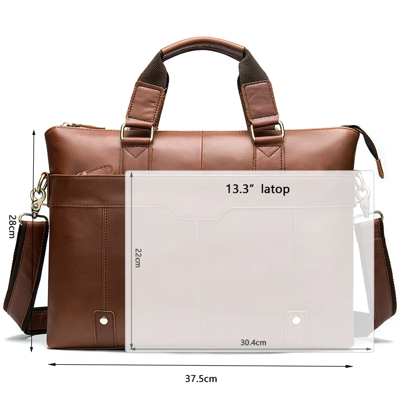 

men's briefcase cow leather laptop bag men's genuine leather office bag for men's business 14inch document messenger bag men