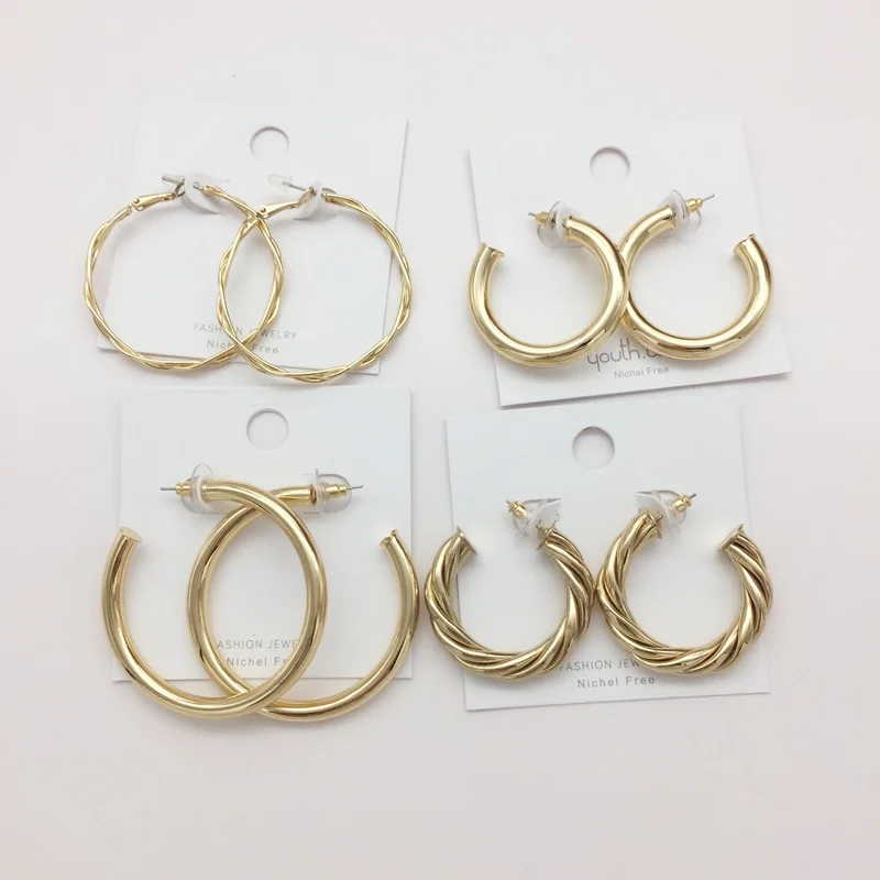 

Big hoop exaggeration earrings Elegant temperament fashion design women girl Fashion accessories
