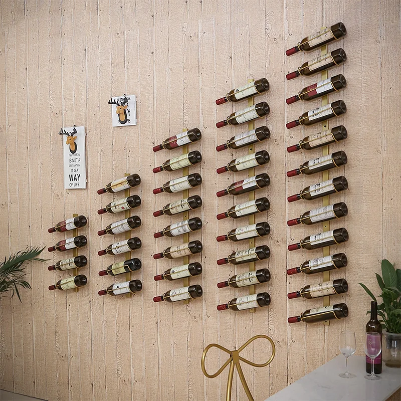 

Винная стойка, Европейский Наклонный настенный держатель для вина, простой железный настенный держатель для бутылок виски и шампанского, Креативные украшения для бара