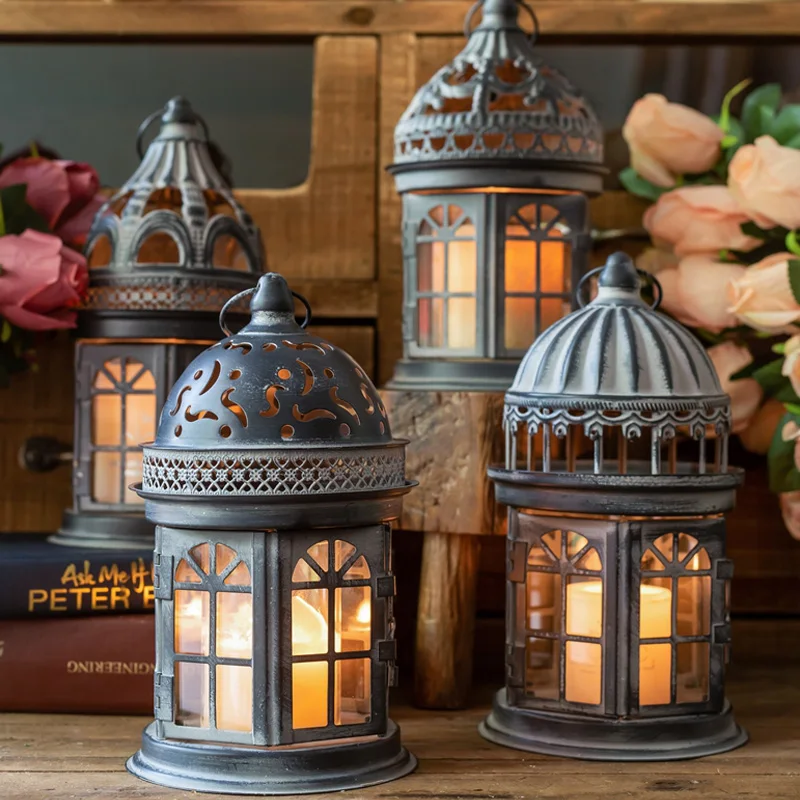 Подсвечник из кованого железа в форме пагоды украшение для стеклянного окна