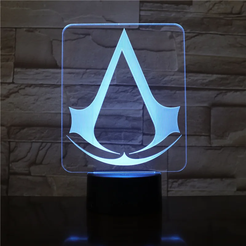 Assassins Creed, игровой дизайн, 3d светодиодный Ночной светильник, подарок для детей, декор для спальни, меняющий цвета, для кабинета, Ночной светильник, лампа, Прямая поставка