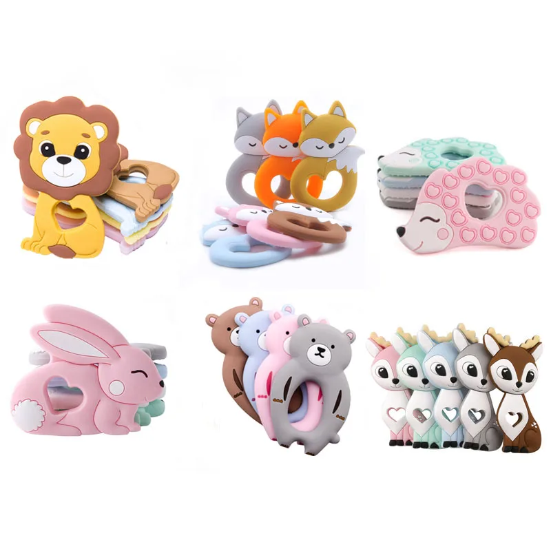 Силиконовые Прорезыватели для зубов Детские грызуны Мультяшные животные