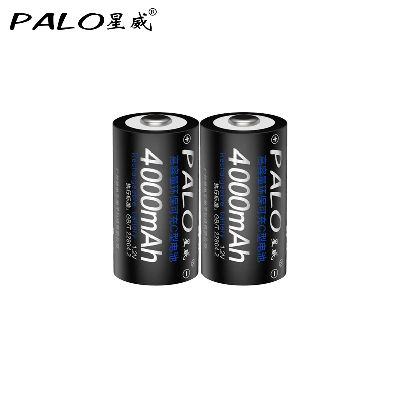 PALO 8 шт. батарея C размер батареи 1,2 в Ni-MH 4000 мАч перезаряжаемые батареи Bateria батареи с tab