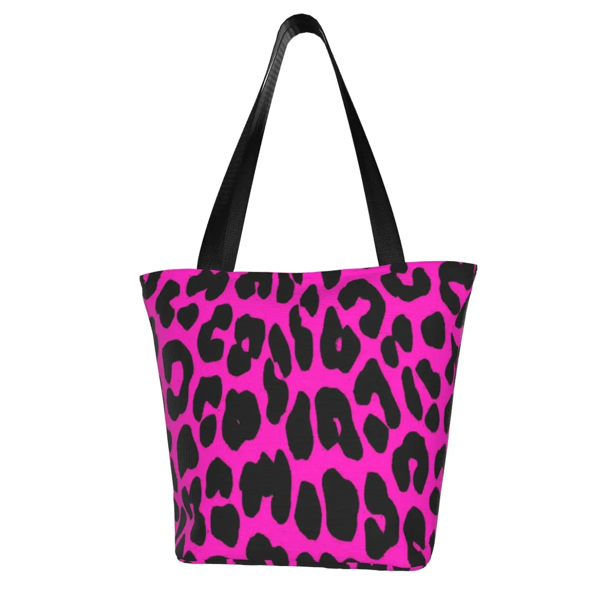 

Leopard Pattern Shopping Bag Animal Skin Gift Stylish Handbag Cloth Travel Female Bags