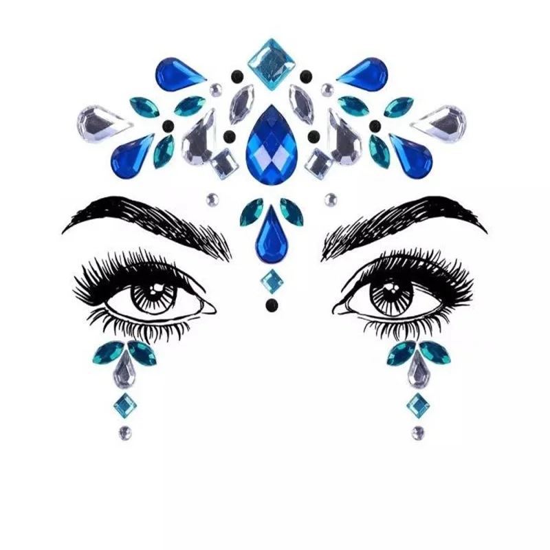 Временные тату наклейки Стразы с блестками украшения для лица драгоценности