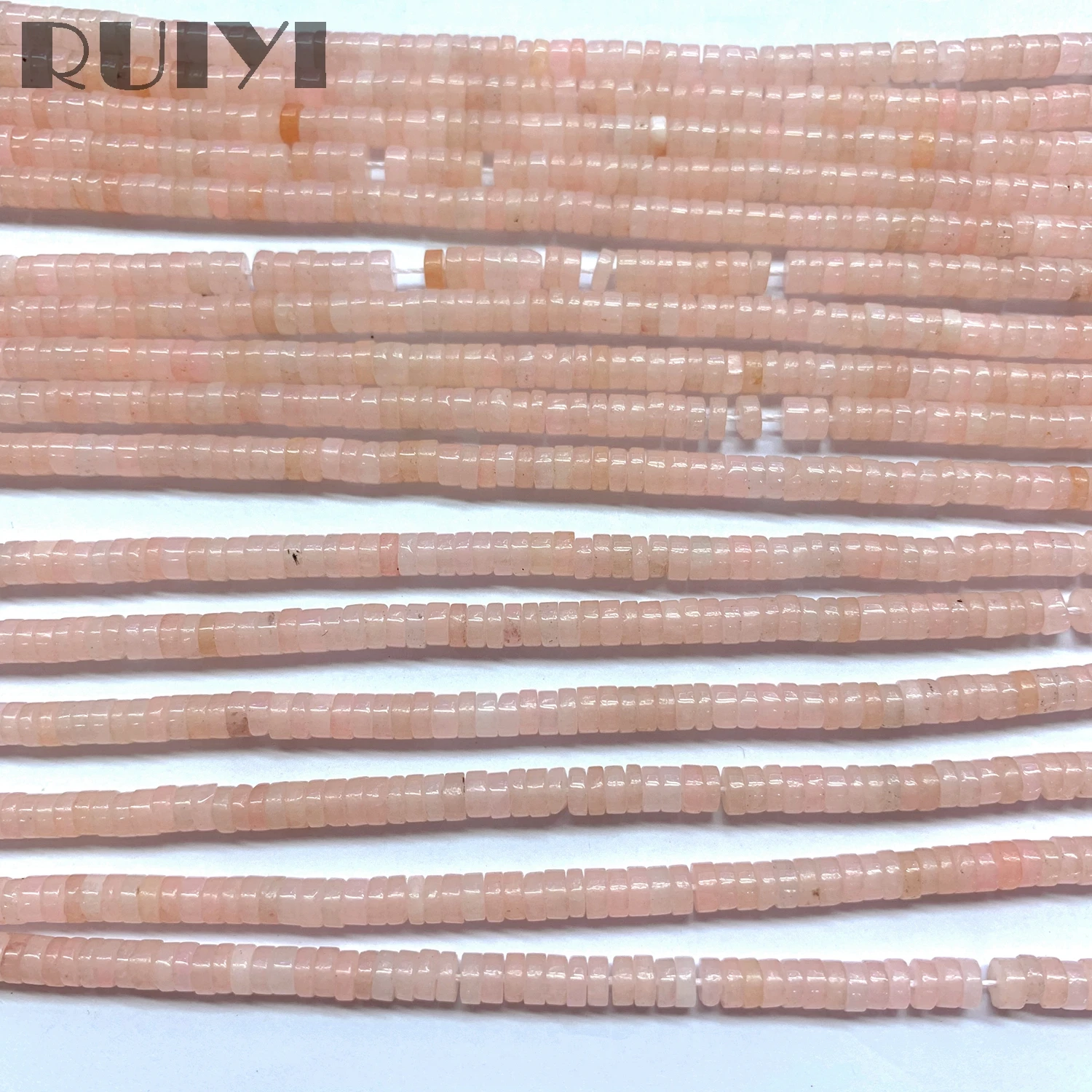 Ruiyi розовые нефритовые бусины Heishi окрашенные молочный цилиндр 2x4 мм каменные