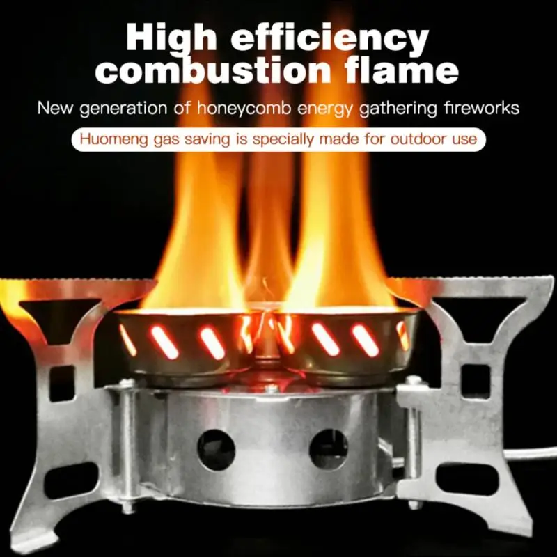 

Windproof Outdoor Stove Portable Energy Saving Outdoor Gas Burner Camping Stove Kitchen Cylinder Grill Camp Cooking Supplies BBQ