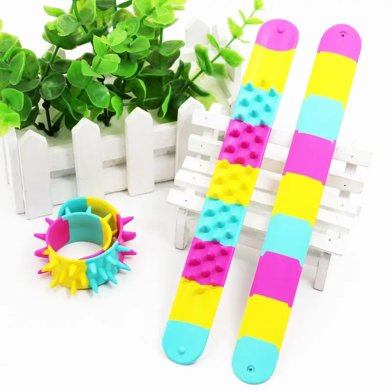 Spiky Slap Bracelet Silicone Spike Fidget Bracelets Office School Classroom Sensory Classic Toy Antistress For Children | Игрушки и