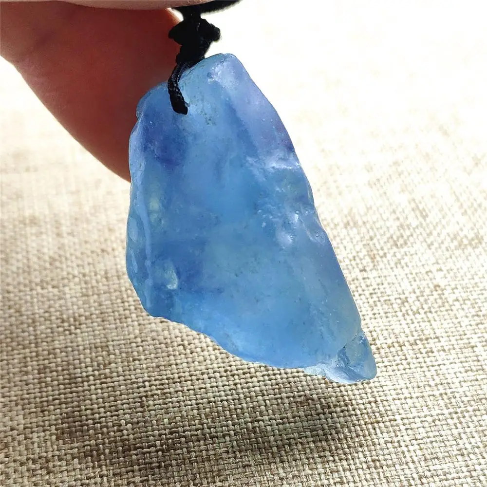 Подвеска из натурального синего аквамарина 33x19x14 мм с кристаллом для женщин и