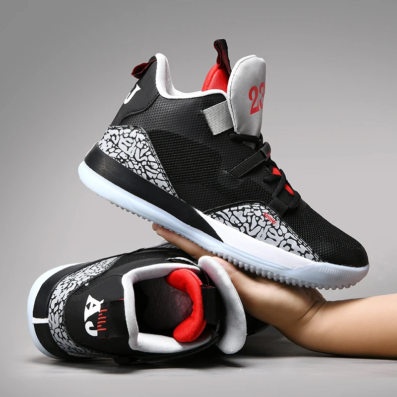 Basketball Shoes Men Women High-top Sports Air Cushion Hombre Athletic Mens Shoes Comfortable Breathable Retro Sneakers