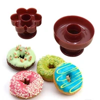 1pc diy donuts maker mold food grade plastic doughnuts maker cutter fondant decor cake bread desserts bakery mould tool