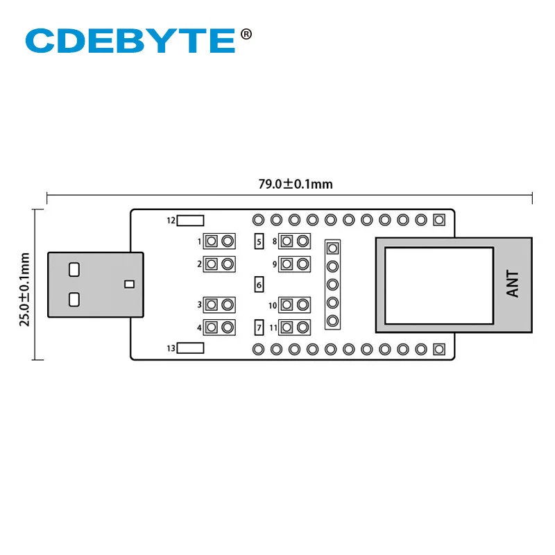 

E18-TBH-01 CH340G USB 2.4GHz 20dBm Test Board UART ZigBee Module