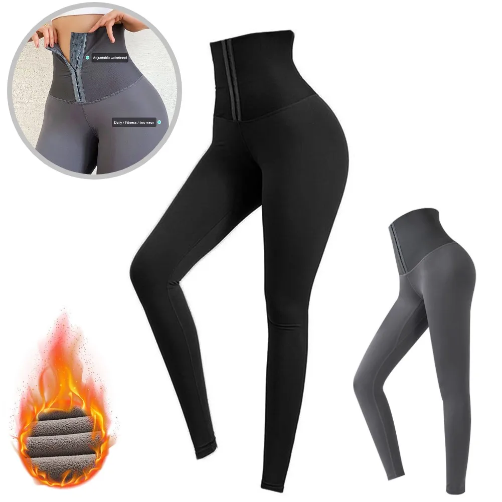 

Yoga Pants Stretchy Sport Leggings Double-Breasted High Waist Compression Corset Tights Pants Running Women Fitness Leggings
