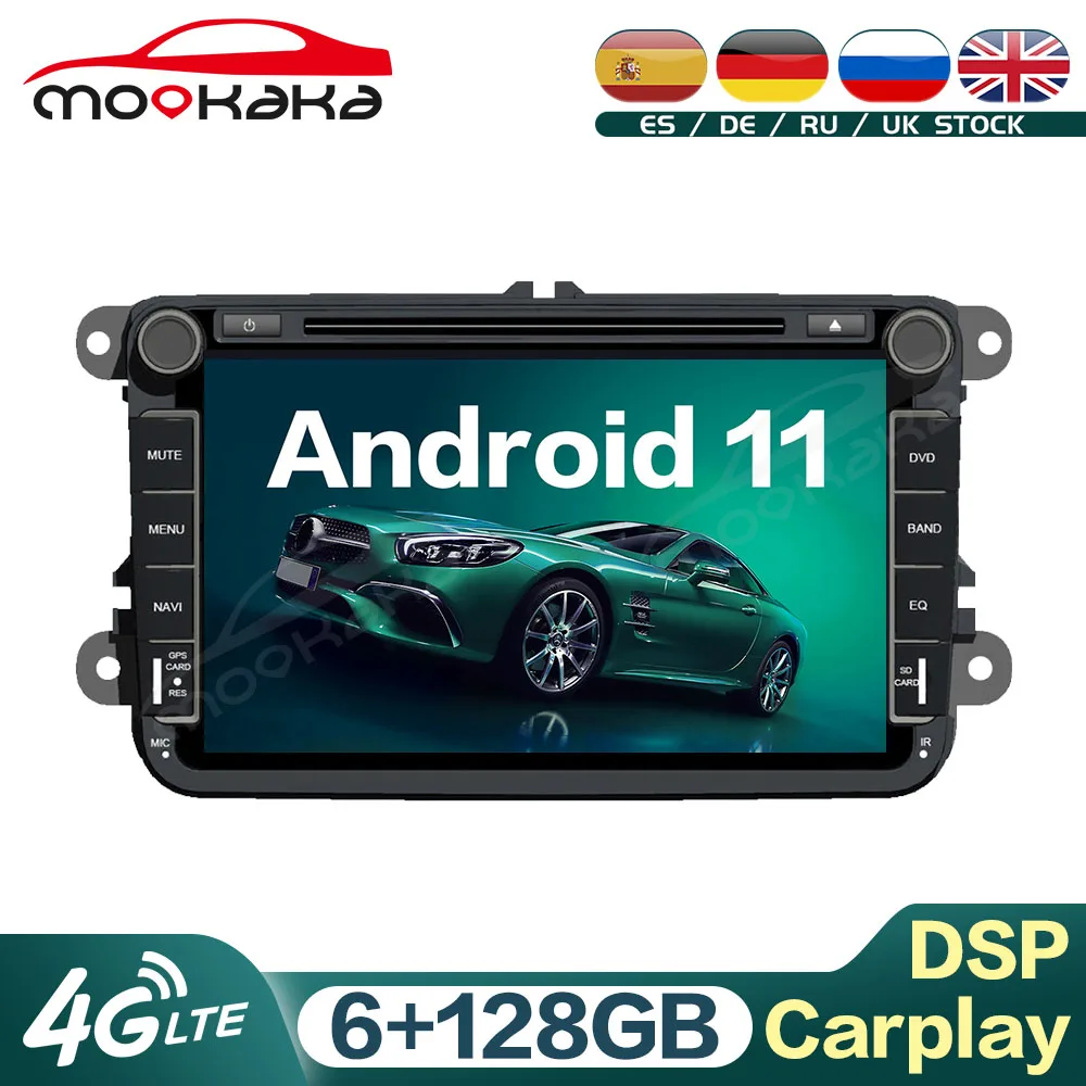

For VW Volkswagen Golf Polo Tiguan Passat B7 B6 Leon Skoda Android 11 6G+128GB Car Multimedia Player GPS Navigation Carplay DSP