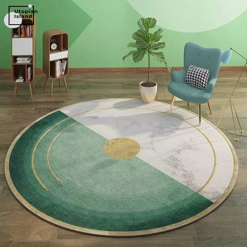 Белые мраморные коврики для гостиной 3D напольный коврик круглые спальни