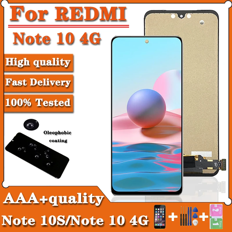 

6.43 AA+ For Xiaomi Redmi Note 10 4G LCD with Frame M2101K7AG Touch Panel Screen Digitizer For Redmi Note 10S Display M2101K7A
