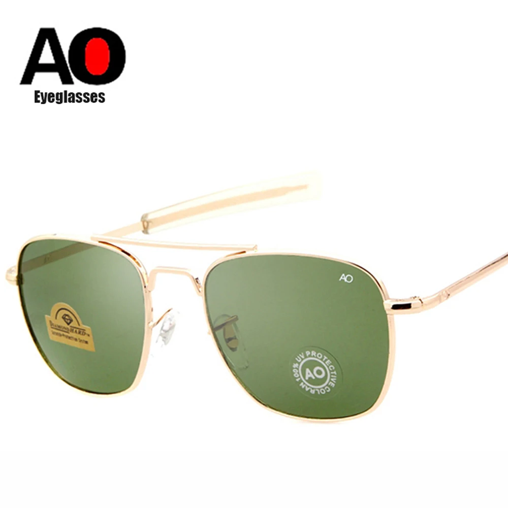 

unisex sunglasses men rectangle American Army Military Optical AO sunglasses pilot driving glass lunette de soleil homme
