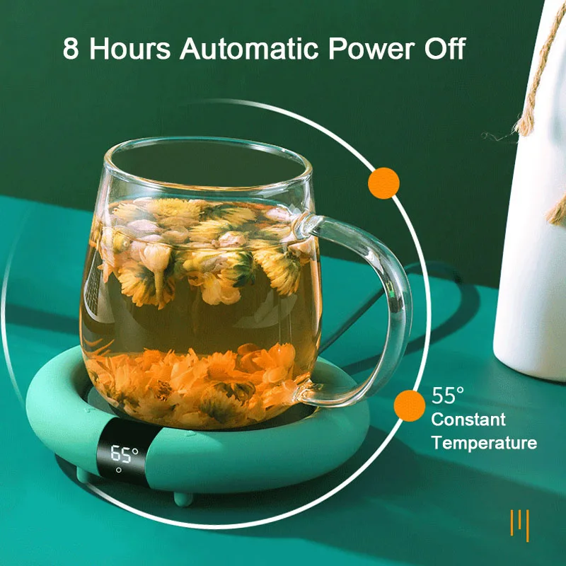 

New Creative Coffee Tea Mug Warmer Pad Electric Heating Cup Pad for Home Office 3 Temperatures Adjustable LED Display Gift Idea