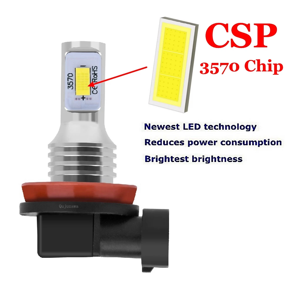 2 шт. новые H8 H11 HB4 9006 высокое качество CSP светодиодные лампы для автомобиля