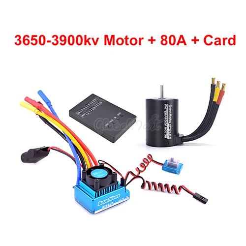80A 3650-3900KV Card 3650 3900kv 4300kv бесщеточный двигатель/45A 60A 80A 120A бесщеточный ESC электрический регулятор скорости пыленепроницаемый для 1:10 1/10 RC автомобилей - Цвет: 80A 3650-3900KV Card