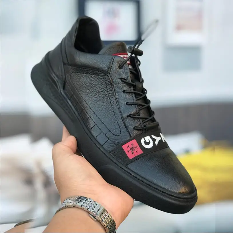 Мужская обувь на плоской подошве CS811 черная повседневная спортивная шнурках для