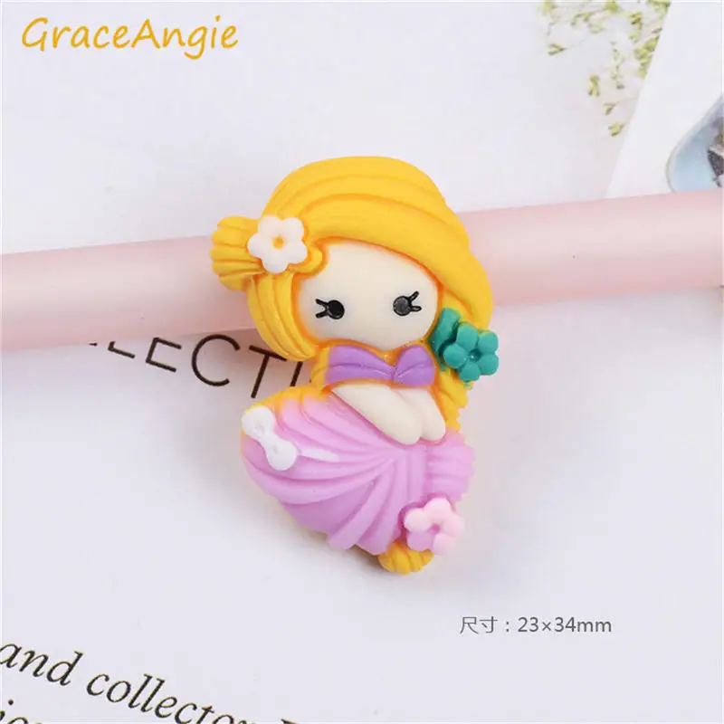 GraceAngie 10 шт. смолы мультфильм очарование принцессы Детские аксессуары для волос DIY