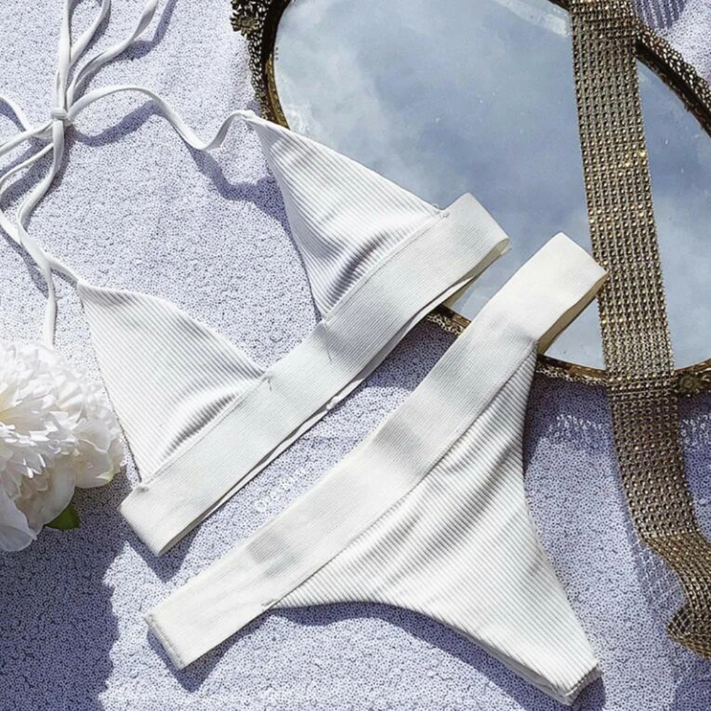 IMANFive белое бикини пуш ап 2019 горячая Распродажа ремень стринги Холтер сексуальный