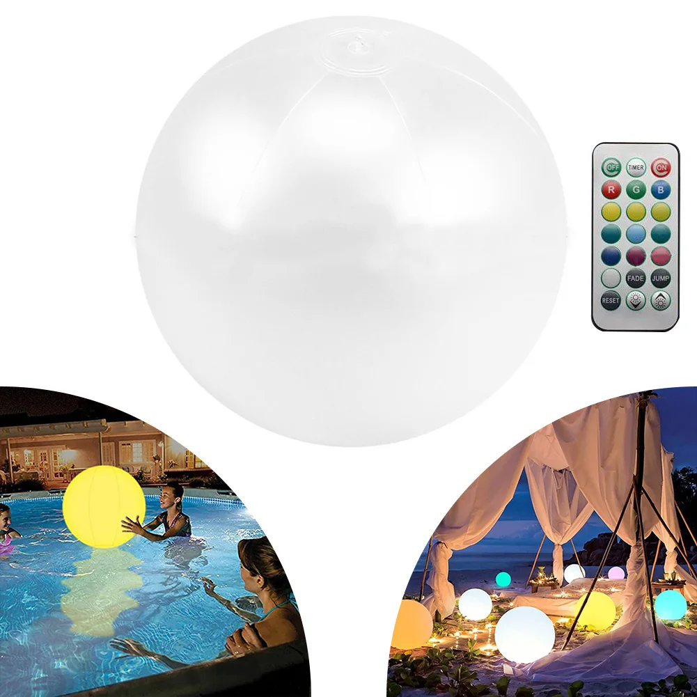

Glowing Beach Ball Remote Control Swimming Pool 13 Color Remote Control Floating Beach Balls With 3 LED Party Accessories