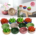 Винтажный глазурованный цветок с ледяной трещиной, керамический растительный суккулент, маленький горшок, растение для суккулентов, цветочный горшок, украшение для дома и офиса