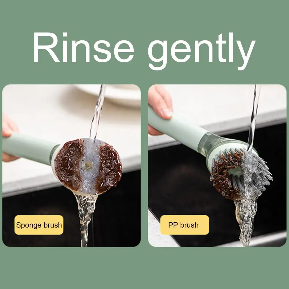 

New Long-handled Pot Cleaning Brush Hanging Space-saving ABS Comfortable Grip Bristles Dishwashing Brush Kitchen Cleaning Tool