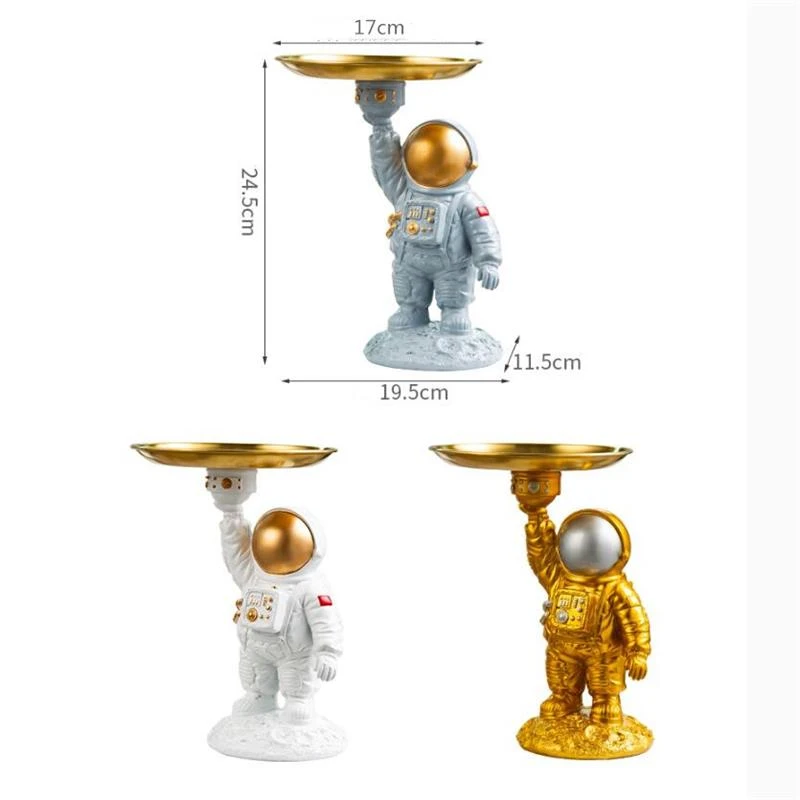 

Nordic Astronaut Statue Desktop Cosmonaut Sculpture Home Character Candy Storage Figurines Living Room Decor Figure Miniatures