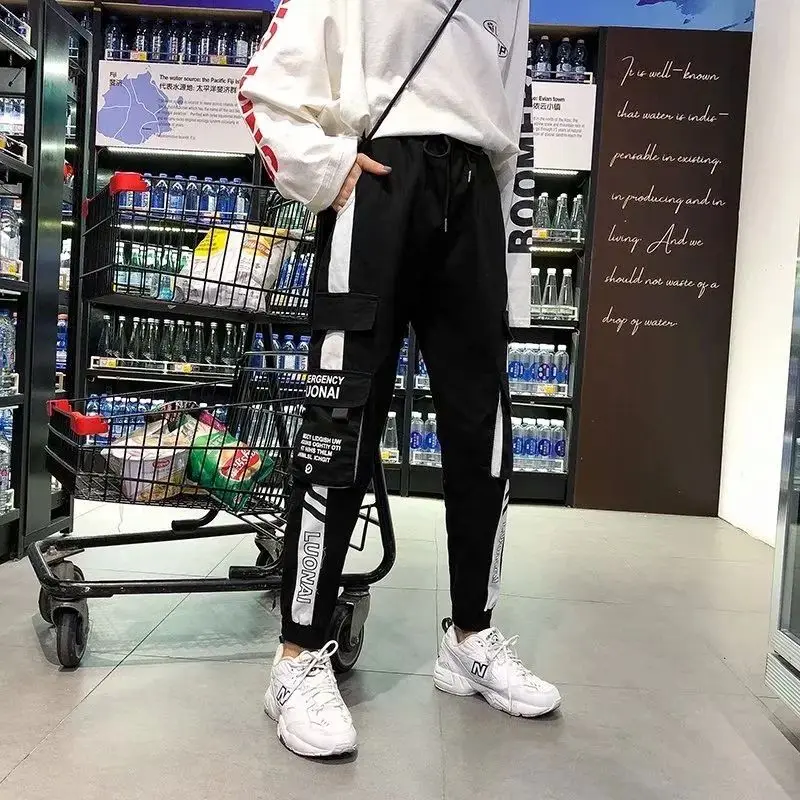 Женские повседневные однотонные простые свободные брюки на молнии женские