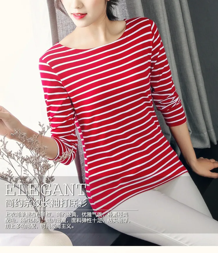 Новинка 2019 хлопковая Футболка в черно белую полоску с длинными рукавами без