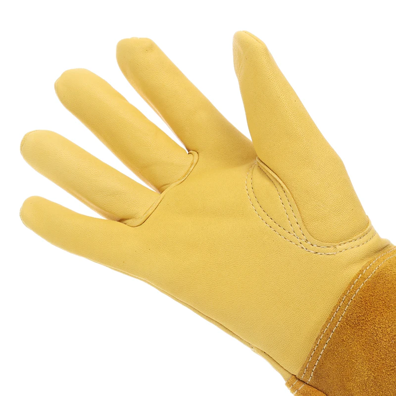 Guantes de poda de cuero para hombre y mujer, manopla de manga larga a prueba de espinillas, guantes de jardiner&iacute;a, herramientas de jard&iacute;n, Cactus y rosa-4