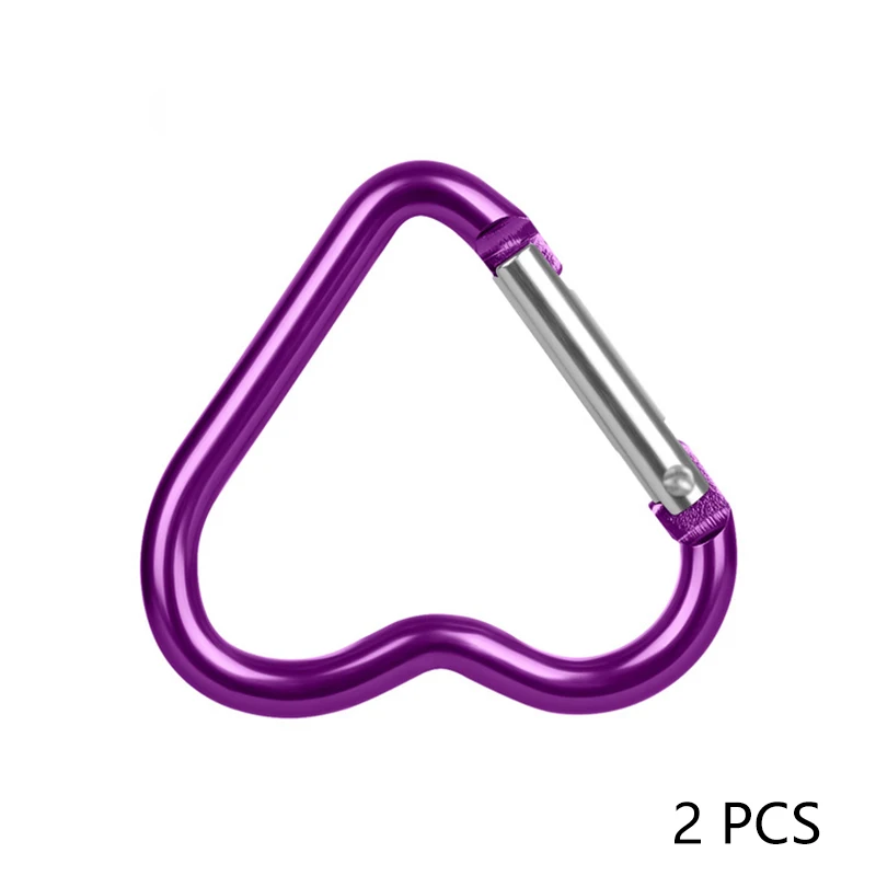 2 шт./компл. алюминиевый карабин в форме сердца зажим для ключей открытый крюк