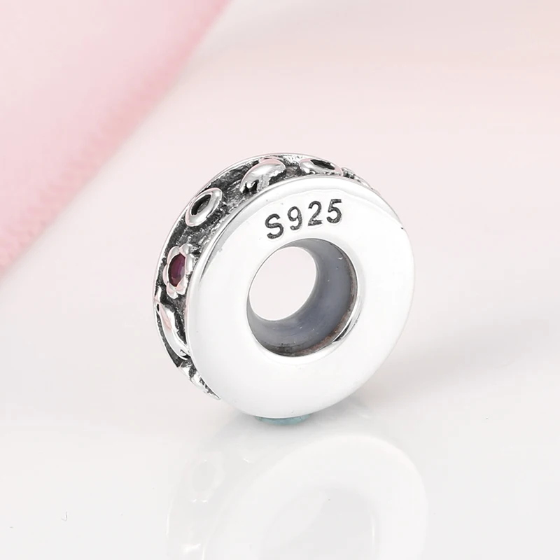 Бусина-пробка из серебра 925 пробы с фианитами | Украшения и аксессуары