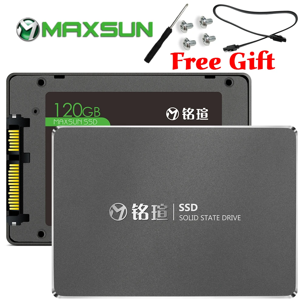MAXSUN ssd 120 ГБ 128 ГБ 240 ГБ 480 ГБ 2,5 дюйма ssd sata iii три года гарантии TLC SMI Внутренние твердотельные накопители для ноутбука