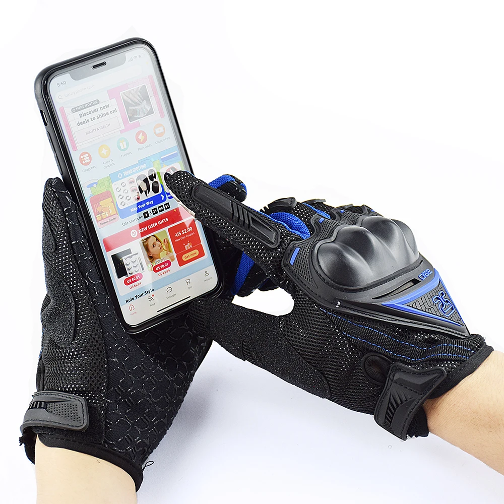 Летние дышащие мотоциклетные гоночные перчатки Luvas Moto Screen Touch для мотокросса езды