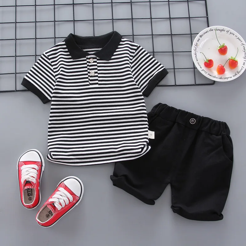 2020 New Baby Shirt Costume Set Boys Girls Cute Summer Casual Wear Sea World Top Blue Denim Kids Clothes 1-4 Years Old |