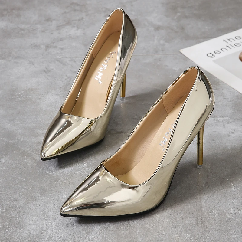 

2021 Spring and Summer New Fashion Temperament Single Shoes High-heeled Shoes Large Size Female