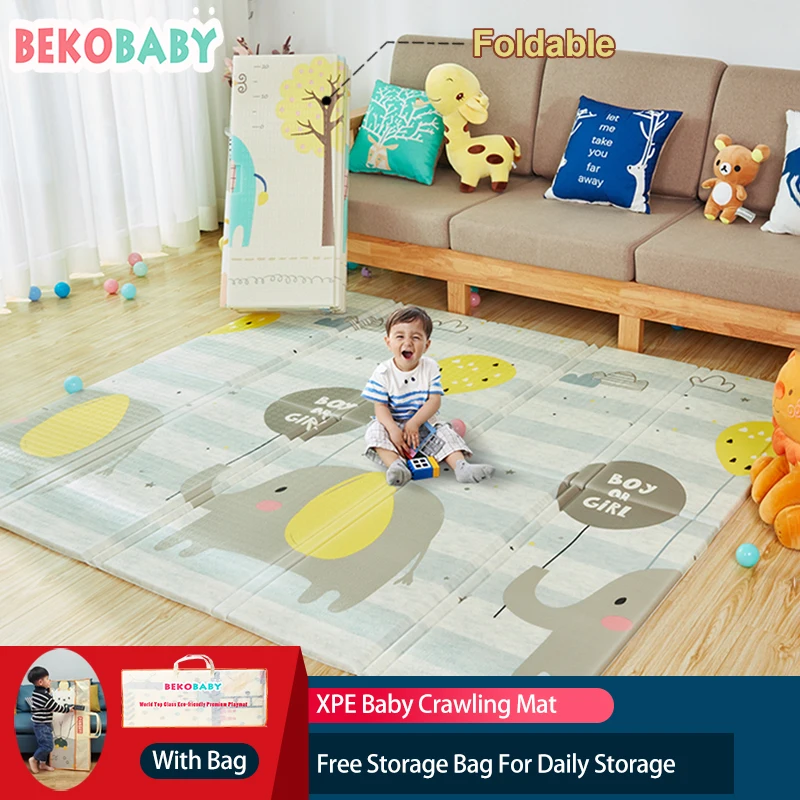 

BEKOBABY Baby Mat 2CM Play Mat For Children Thicker Bigger Kid Carpet Soft Baby Rug Crawling Floor Mat Educational Toys Game pad