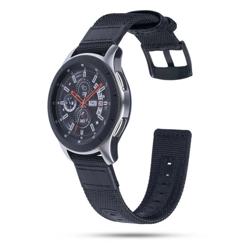 Для Galaxy Watch 46 мм ремешок 22 Премиум нейлон с кожаным ремешком для Samsung Gear S3