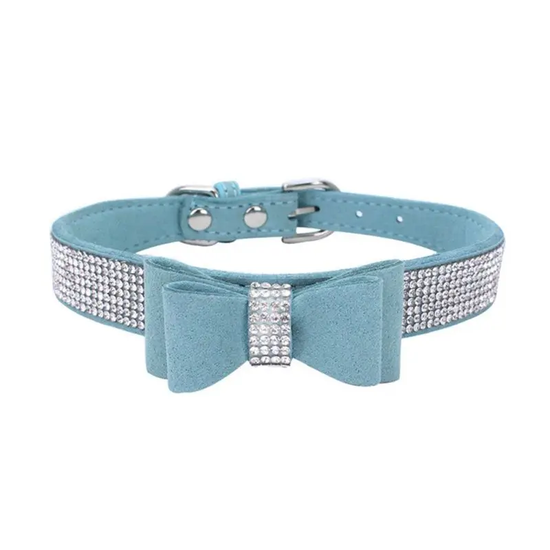 

Pet Rhinestones Bow Knot Collar Dog Cat Bling Soft Cute Tie Collar Hot Sales Pet Dog Supplies