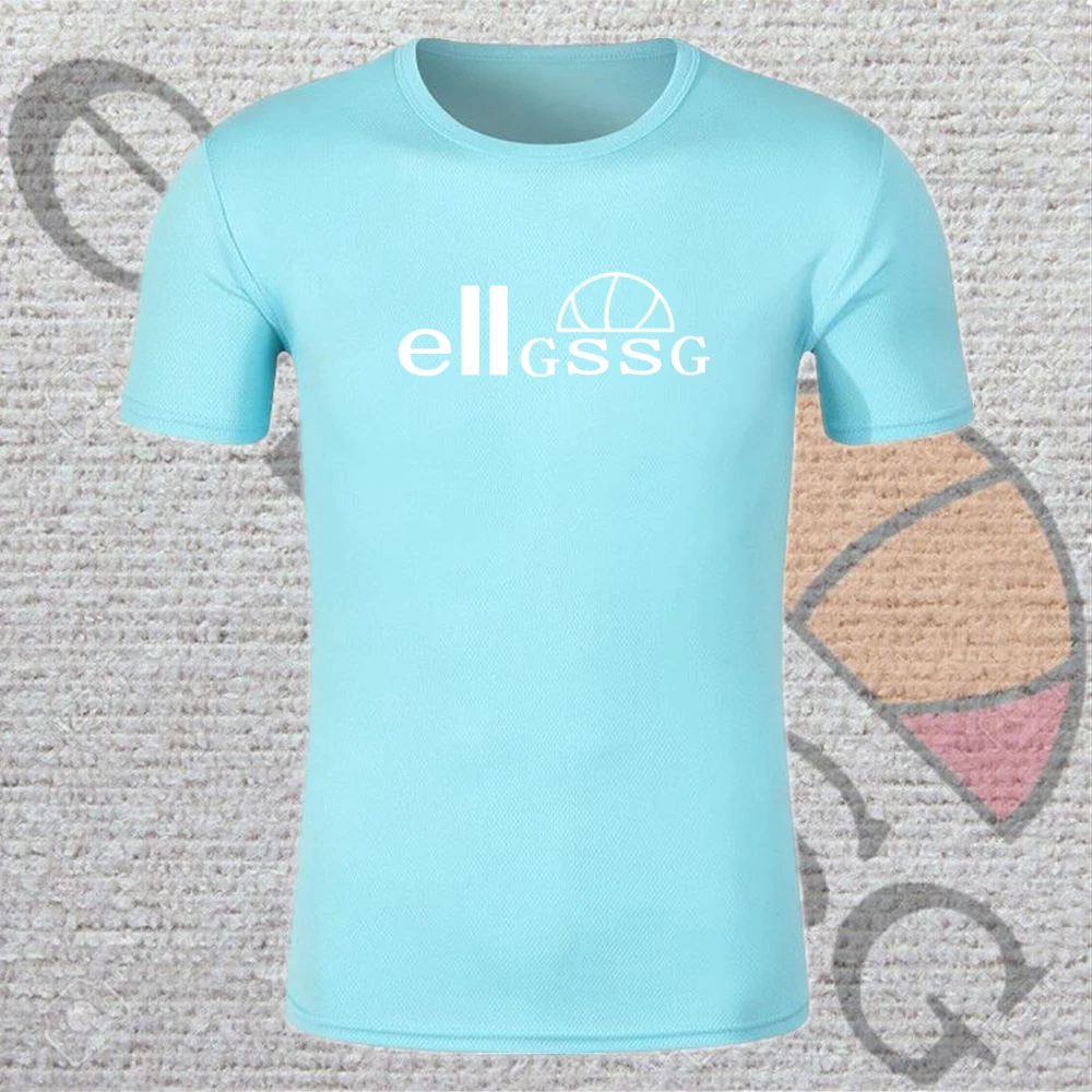 

European and American Short Sleeve quick drying high end custom ellgssg letter printing logo marathon running mountain climbing