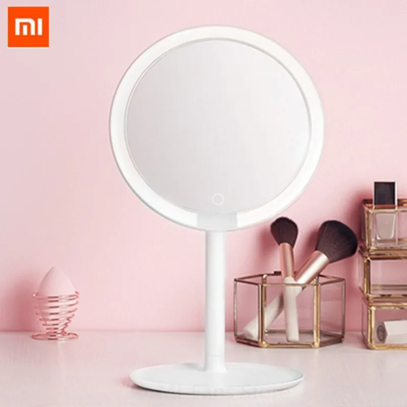 

Зеркало для макияжа Xiaomi mijia, настольное портативное регулируемое зеркало со светодиодной подсветкой и зарядным сенсорным экраном типа с, с ...