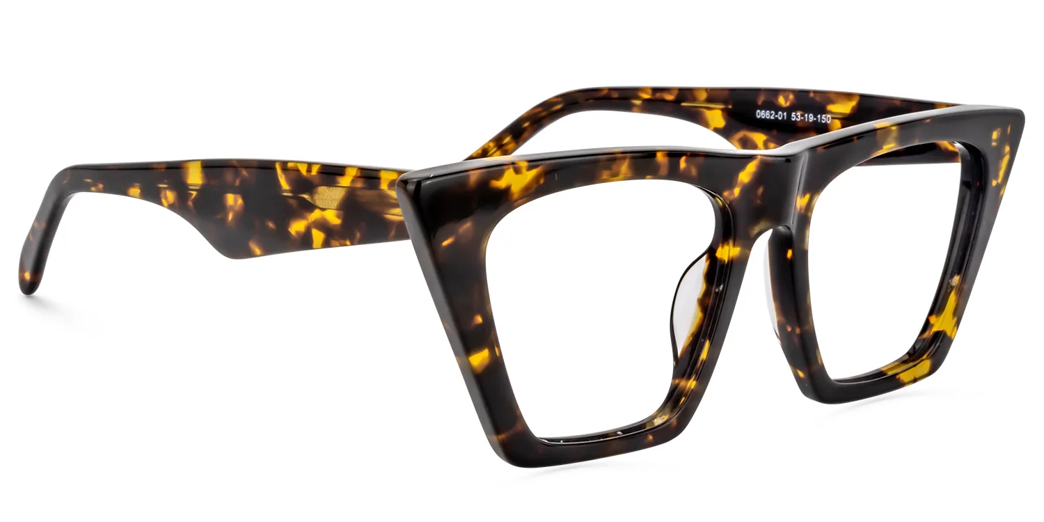 Zeelool Stylish Acetate Cat Eye Glasses Frame for Women with Non-prescription Clear Lens Cecile FP0662
