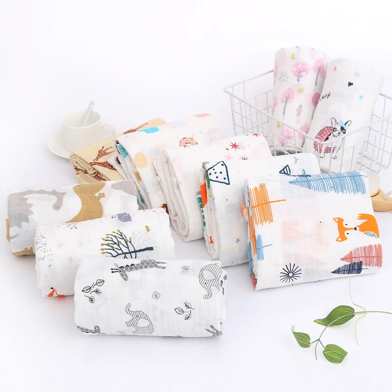 120X110cm Baby Decken Neugeborenen Windel Musselin Swaddle Decke 100% Baumwolle Gaze Decke Empfang Swaddle Decke Handtuch