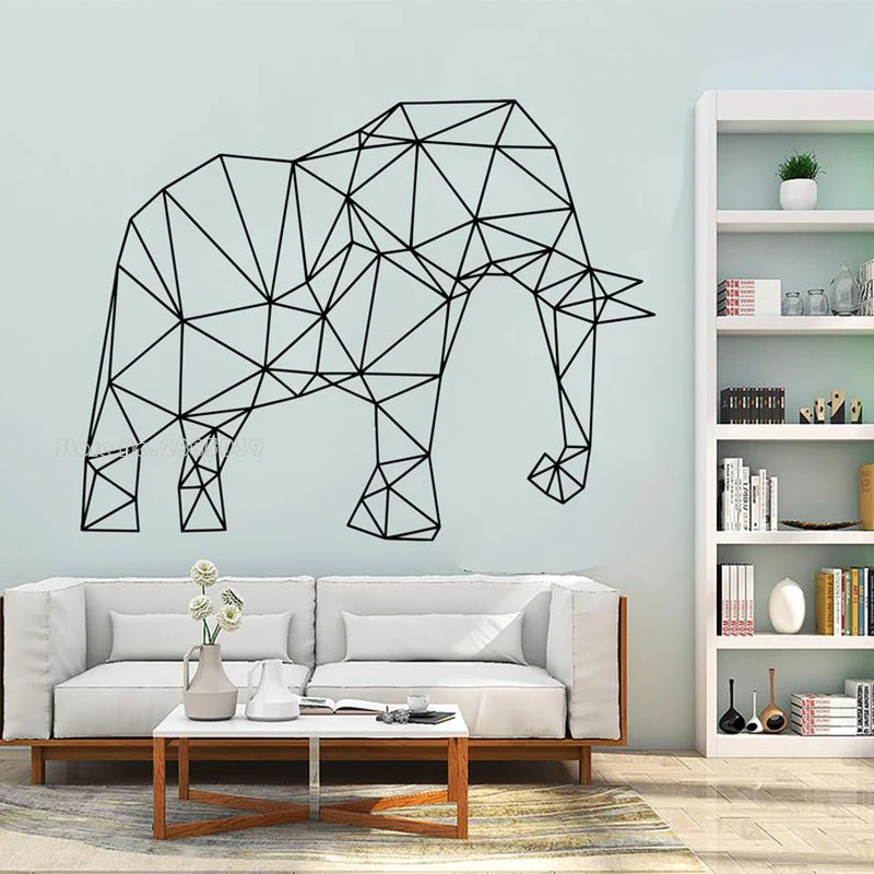 

Elephant Geometric Wall Decals Vinyl Wall Sticker Animal Theme Abstract Polygonal Gifts Art Decor Murals For Kids Room LL341