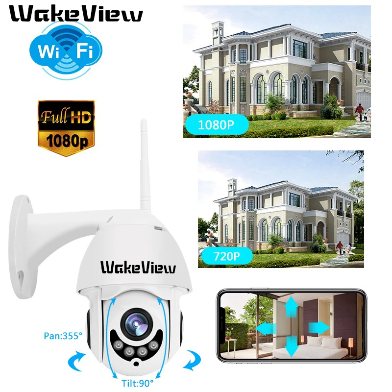 WakeView Мини PTZ wifi Высокоскоростная купольная камера IP 1080P 4X оптический зум Открытый водонепроницаемый CCTV видеонаблюдения ONVIF IR led