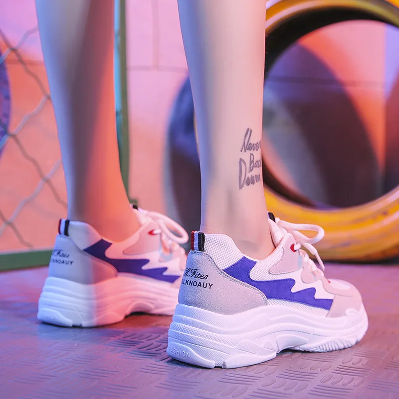 Винтажные модные коренастый кроссовки женские для мужчин папа белые туфли